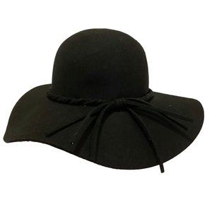 Black Wool/Felt Floppy Wide Brim Hat